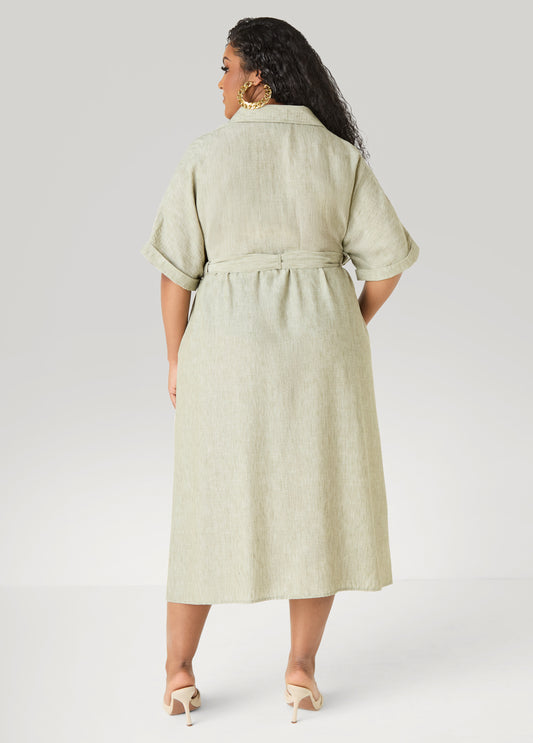 knee length dresses for ladies Palm Print Linen Blend Skirt – Ashley Stewart