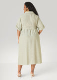 Collared Shirtdress with Tie Waist