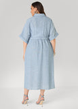 Collared Shirtdress with Tie Waist