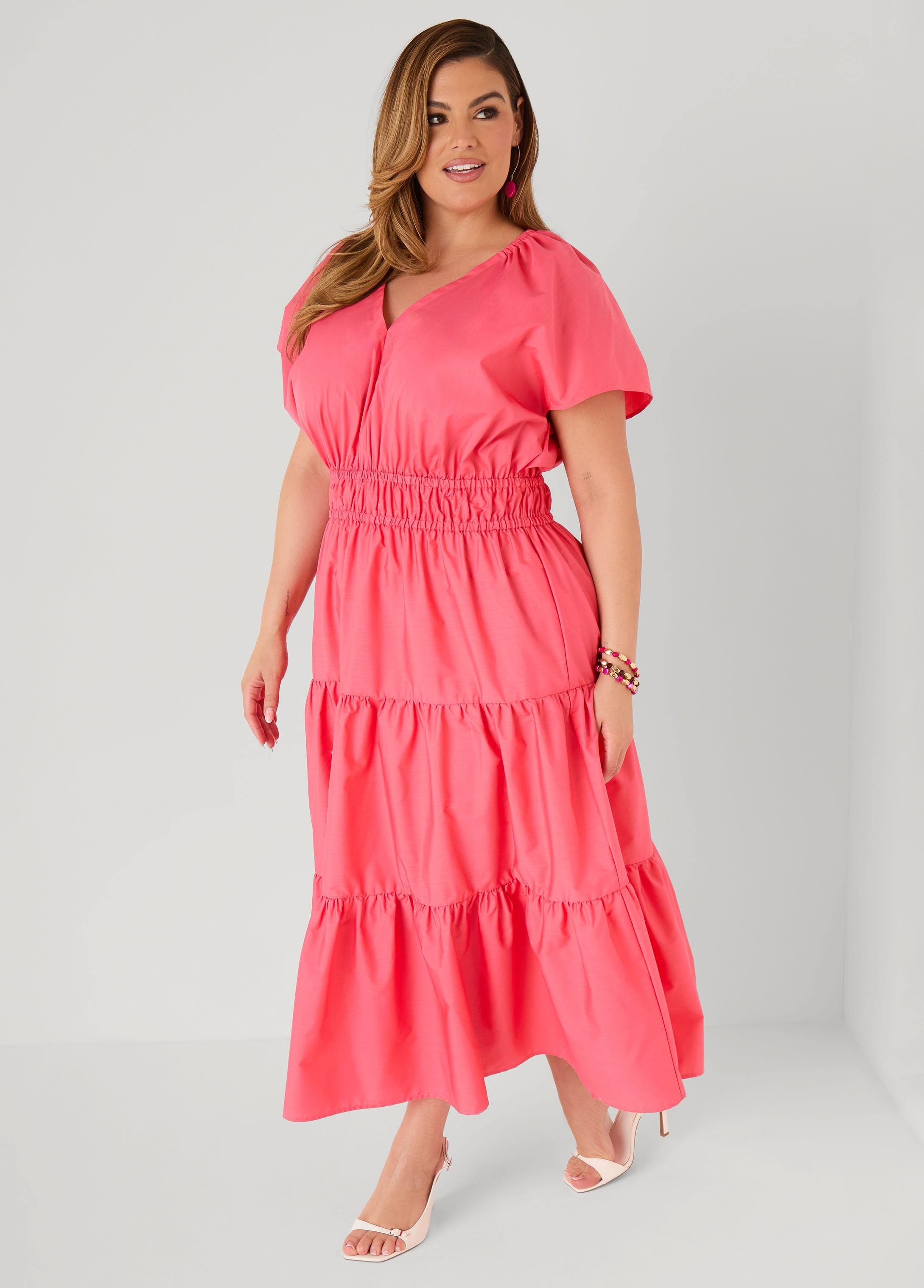 Tie Back A Line Maxi Dress – Ashley Stewart