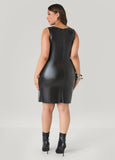 Faux Leather Bodycon Tank Dress
