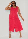 Pleated Maxi Shirtdress