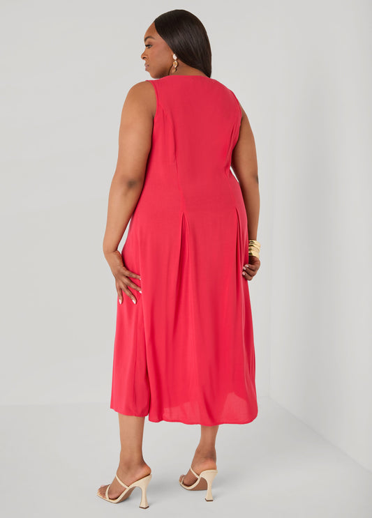 ashley stewart plus size red dresses Ashley Stewart Cage Neck Skater Dress | The Curvy Fashionista