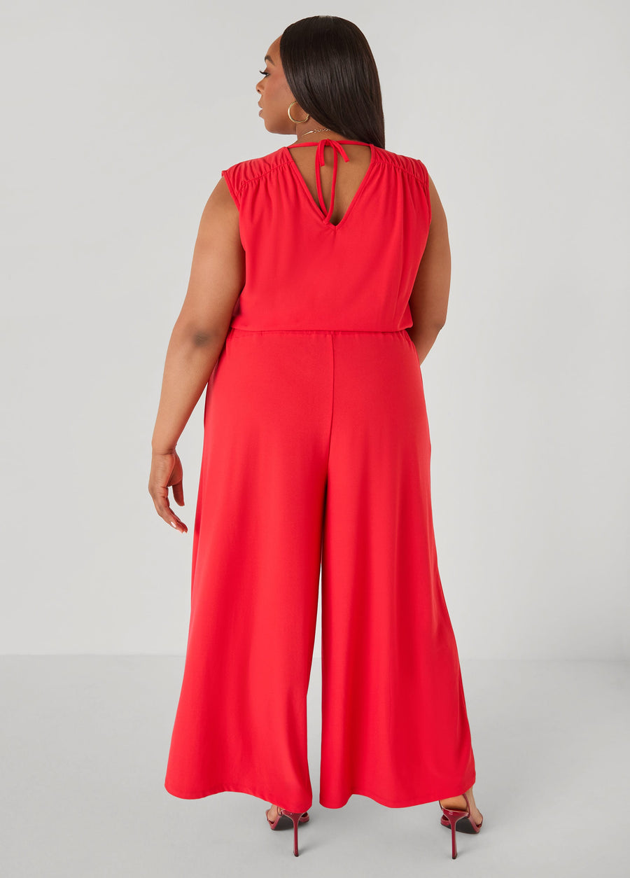 Tie Back Wide Leg Jumpsuit