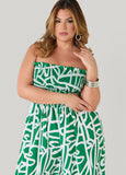 Strapless Abstract Print Jumpsuit