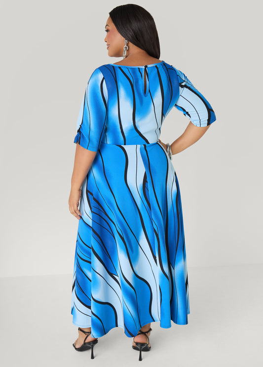 Brushstroke A Line Maxi Dress
