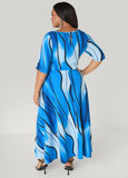Brushstroke A Line Maxi Dress