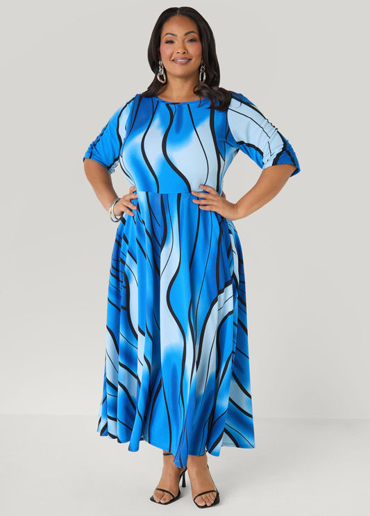 Brushstroke A Line Maxi Dress