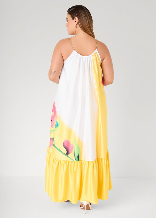 Tall Chain Trimmed Floral Maxi Dress