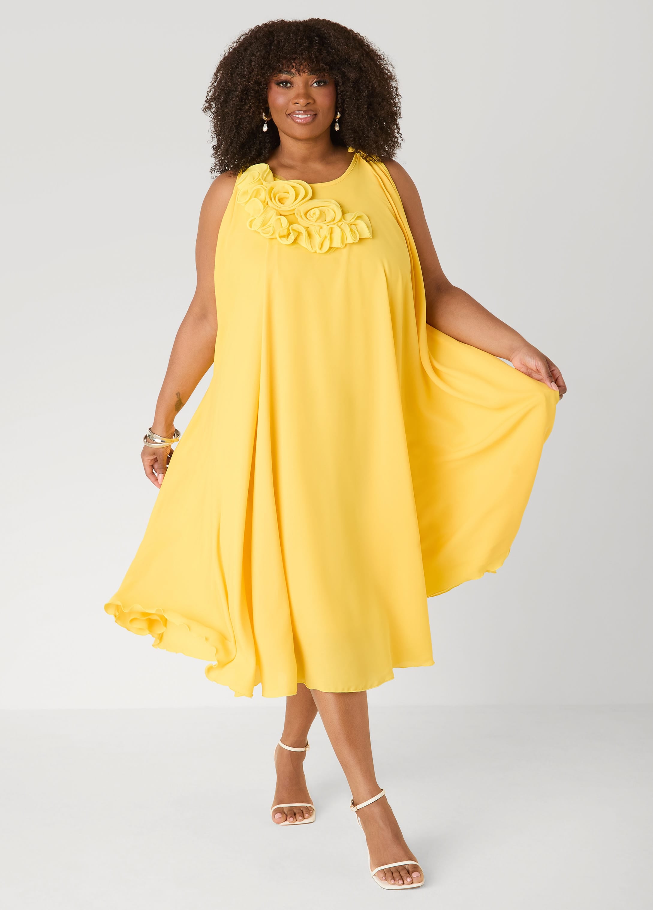 Rosette Midi Dress – Ashley Stewart