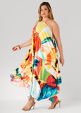 Plus Size Maxi Dress Floral Print Dress Flowers Summer Dress