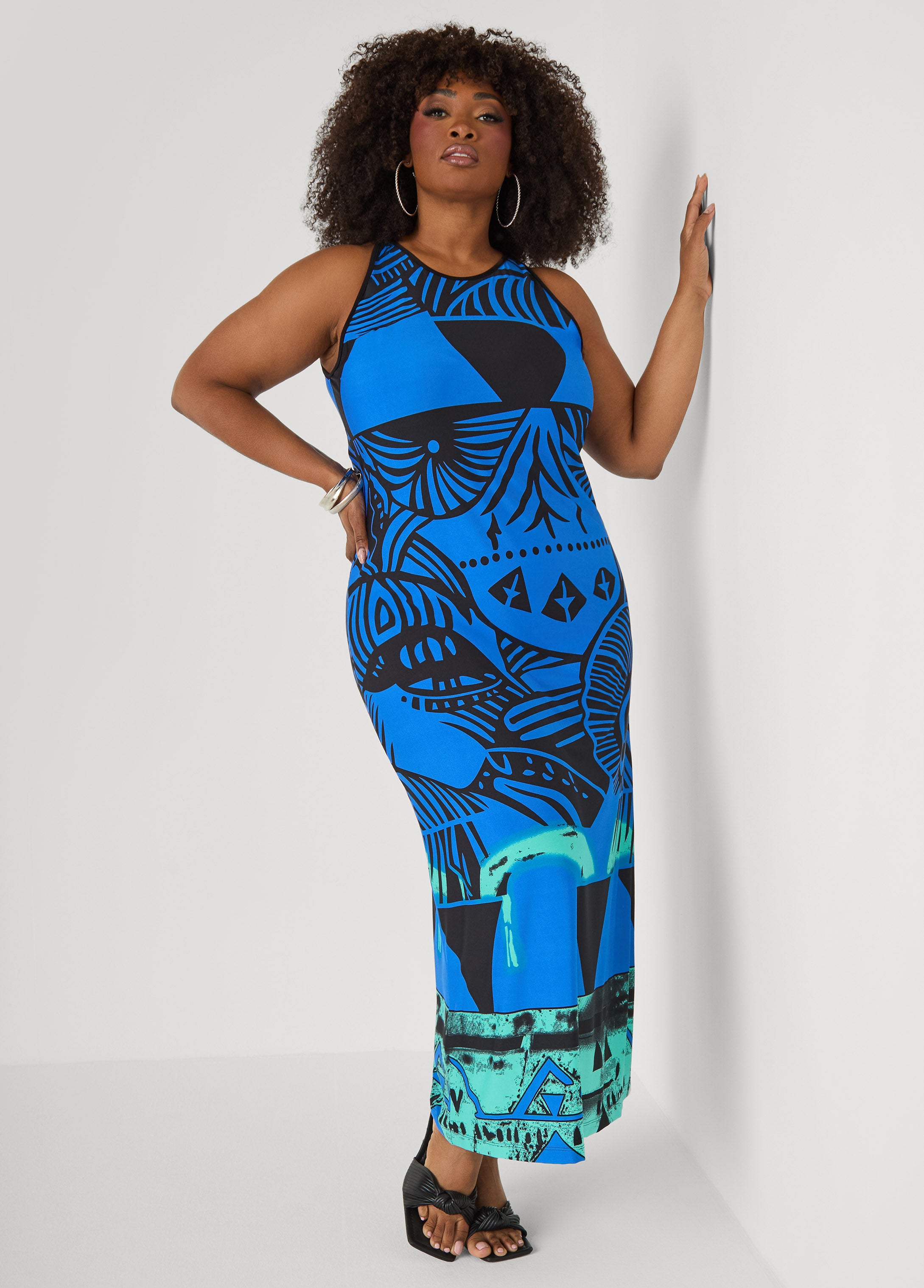 Abstract Maxi Dress – Ashley Stewart