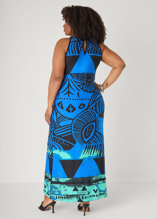 Abstract Print Maxi Dress