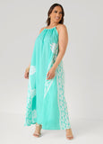 Chain Trimmed Scroll Print Dress