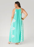 Chain Trimmed Scroll Print Dress