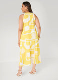 Cape Effect Abstract Midaxi Dress