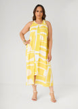 Cape Effect Abstract Midaxi Dress
