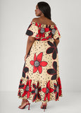 Off The Shoulder Floral Maxi Dress