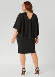 Textured Cape Sheath Dress