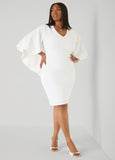 Textured Cape Sheath Dress