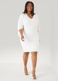 Textured Cape Sheath Dress