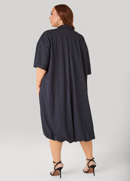 denim hi low dress Denim ruffled hi-low halter dress RK Collections Boutique