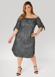 Plus Size Textured Denim Dress Plus Size Jean Dress Hi Low Dress