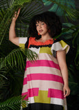 Off The Shoulder Striped Dress