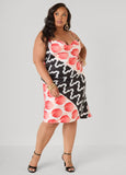 Printed Cowl Neck Slip Dress