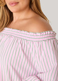 Off The Shoulder Striped Dress