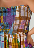 Strapless Plaid Wide Leg Jumpsuit