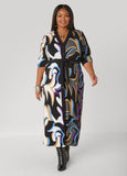 Textured Swirl Print Maxi Dress