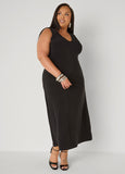 V Neck Maxi Knit Dress