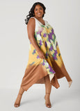 Watercolor Satin Midaxi Dress