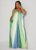 Ombre Satin Wide Leg Jumpsuit