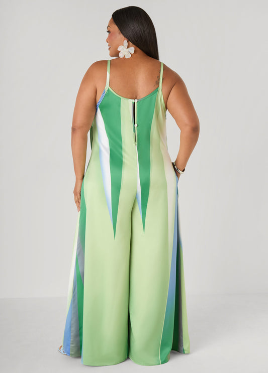 Ombre Satin Wide Leg Jumpsuit