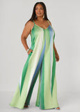 Ombre Satin Wide Leg Jumpsuit