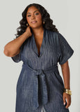 Two Tone Denim Maxi Dress