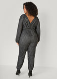 Textured Denim Joggers Jumpsuit