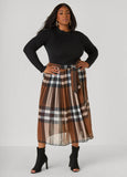 Plaid Mock Neck Maxi Dress