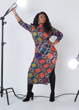 Plaid Mock Neck Maxi Dress