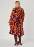 Floral Split Sleeve A Line Dress