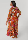Tie Neck Paisley Maxi Dress