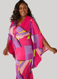 Geo Print Twisted Bodycon Dress