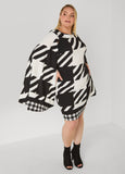 Houndstooth Split Sleeve Dress