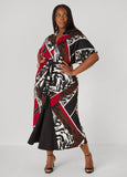 Printed Textured A Line Maxi Dress