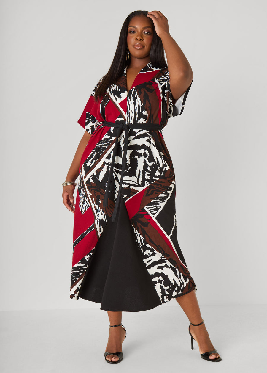 Printed Textured A Line Maxi Dress