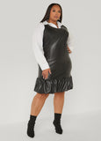Faux Leather Tank Bubble Dress