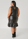 Faux Leather Tank Bubble Dress
