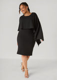 Cape Effect Sheath Dress